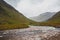 Looking down Glen Etive. Landscape.