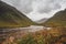 Looking down Glen Etive. Landscape.