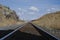 Looking down the great salt lake rail road