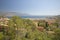 Looking down on hillside homes,French Riviera, France