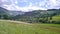 Looking down hillside to village area