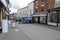 Looking down New street shops in Wellington Shropshire