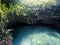 Looking down over the edge of To Sua Trench swimming hole, Upolu, Samoa, South Pacific island
