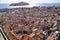 Looking down over the red tiles roofs of Dubrovnik. UNESCO World Heritage Site.