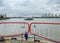 Looking down river from the back of the Woolwich ferry on the Th