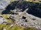 Looking down to disused slate quarry