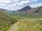 Looking down to Mosedale with Dore Head over to the right