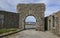 Looking through the entrance Archway of the Torry Battery fortifications.