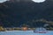 Looking at Miyajima island Grand O-Torii gate from the ferry