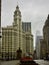 Looking North Down Michigan Avenue On A Rainy Morning