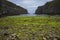 Looking north towards Geodha Smoo at Smoo Cave, a large combined sea cave and freshwater cave in Durness in Sutherland, Highland,