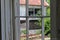 Looking out through abandoned barn window