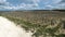 Looking out across the spring vineyards of Chablis