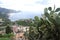 Looking out over hillside town to the  the Strait of Messina