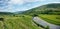 Looking over fields by the river Swale