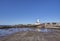 Looking over the small Beach adjacent to Arbroath Harbour south to the Signal Tower Museum.