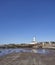 Looking over the small Beach adjacent to Arbroath Harbour south to the Signal Tower Museum one early Summers morning.