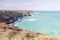 Looking from porthtowan towards portreath in cornwall England UK