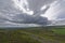 Looking south over the remains of the stone ramparts of the White Caterthun to the Angus Glens.