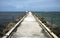 Looking straight out at the Port Everglades Inlet Fishing Jetty on the beach in Fort Lauderdale