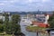 Looking to the industrial district from the one of the Suomenlinna islands in Helsinki, Finland