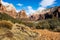 Looking Toward The Back Of Zion Canyon From Sand Bench Trail