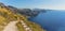 Looking towards Fira and south Santorini from the path on Skaros Rock