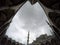 Looking up at the Blue Mosque, minarets on the background