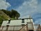 Looking up at the boathouse