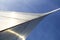 Looking up at the Gateway Arch, St. Louis, curving overhead shining in the sun