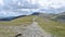 Looking up gentle path to Sand Hill, Lake District