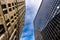 Looking up at highrises in downtown Baltimore, Maryland.