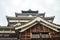 Looking up Hiroshima Castle in Japan