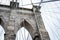 Looking up at the Iconic Brooklyn Bridge