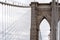 Looking up at the Iconic Brooklyn Bridge