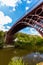 Looking up at Iron Bridge at Ironbridge from below