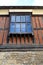 Looking up at an old tudor window