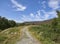 Looking up the stony and well worn Mt Keen Footpath towards Victoria`s well in Glen Mark.