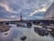 Looking up to Beachy Head light and cliff - a stitched panorama processed with HDR technology - taken from below the light house