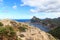 Lookout point Mirador Es Colomer at Cap de Formentor cliff coast and Mediterranean Sea, Majorca