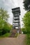 Lookout tower on a hill in a german forest