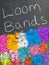 Loom bands on a blackboard