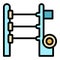 Loom machine icon color outline vector