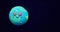 Loop animation of 3d adorable cartoon earth emoji, green planet with love eyes and happy mood in space with copy Space background