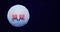 Loop animation of 3d adorable cartoon moon emoji with love eyes and happy mood in space with copy Space background