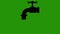 Loop animation of the black silhouette of a dripping faucet icon