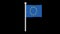 Loop animation of the flag of the European Union waving on a pole