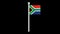 Loop animation of the flag of South Africa waving on a flagpole