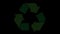 Loop animation of the green recycling logo or symbol