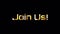 Loop animation of Join Us golden glittering text effect